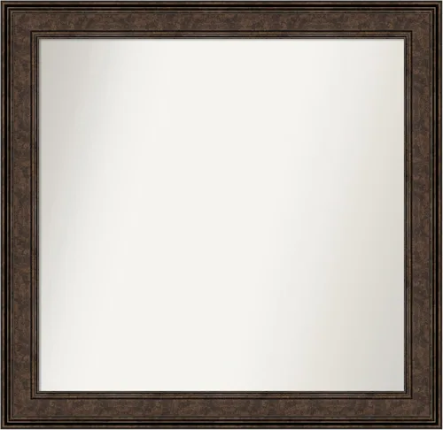 Vista 995 de Amanti Art Espejo de pared personalizado no biselado (25 x 25 pulgadas), marco de bronce acentuado, varios tamaños personalizados, espejo de baño