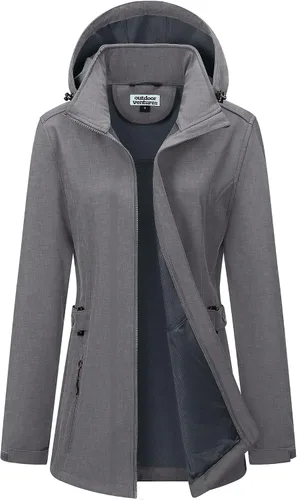 Vista 13 de Outdoor Ventures Chaqueta impermeable Softshell con forro polar para mujer Negro