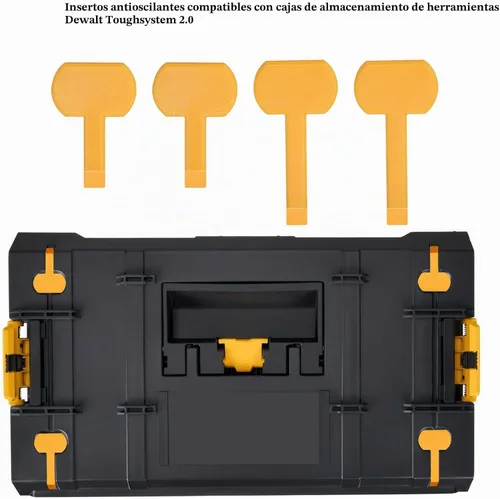 Vista 2 de Insertos antitambaleo compatibles con cajas de cajones de almacenamiento de herramientas Dewalt Toughsystem 2.0, paquete de 8 insertos de diseño