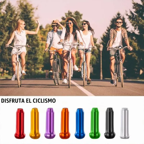 Vista 5 de HZJD Tapas de extremo de cable de bicicleta, crimpado de extremo de cable, tapas de cable para aleación de cambio de bicicleta, tapas de extremo