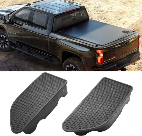Vista 9 de TTCR-II Cubiertas para orificios de estaca para riel de cama GMC Sierra y Chevy Silverado 2014-2018, cubiertas de bonneau para camiones para Sierra