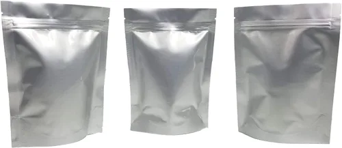 Vista 2 de Bolsas/bolsas resellables de Mylar de pie, 7.5 mil, 5 x 7 x 3 pulgadas, bolsa de refuerzo forrada de aluminio genuino para alimentos a largo plazo