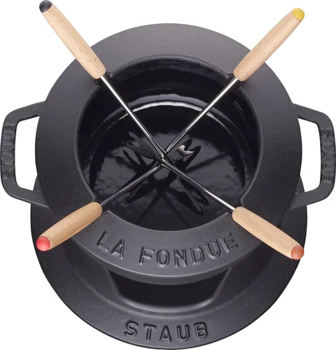 Vista 2 de Staub Juego de olla para fondue de 6.3 in, negro (negro 19-3911tcx)