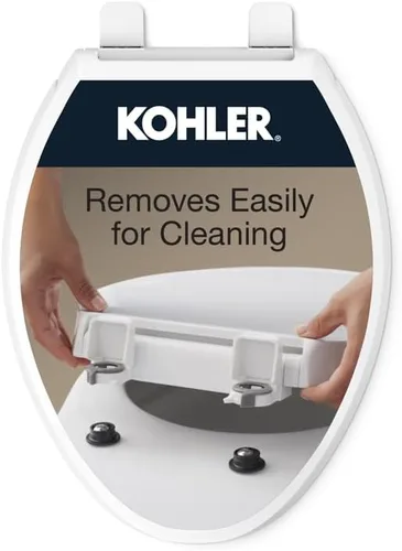Vista 32 de KOHLER 4639-RL-0 Cachet ReadyLatch Asiento de inodoro redondo con cierre suave, color blanco