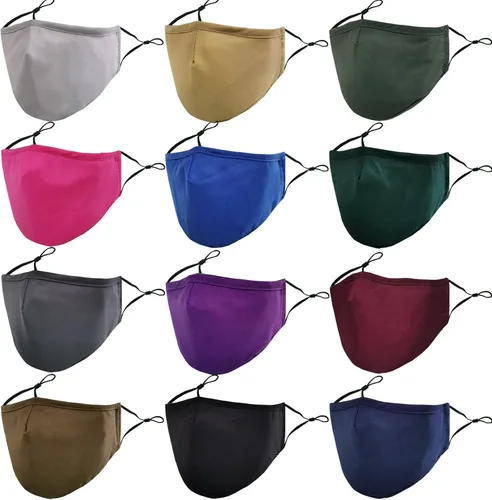 Vista 6 de Mascarillas de tela lavables y reutilizables para mujeres y hombres, máscara facial transpirable con alambre de nariz y bolsillo para filtro
