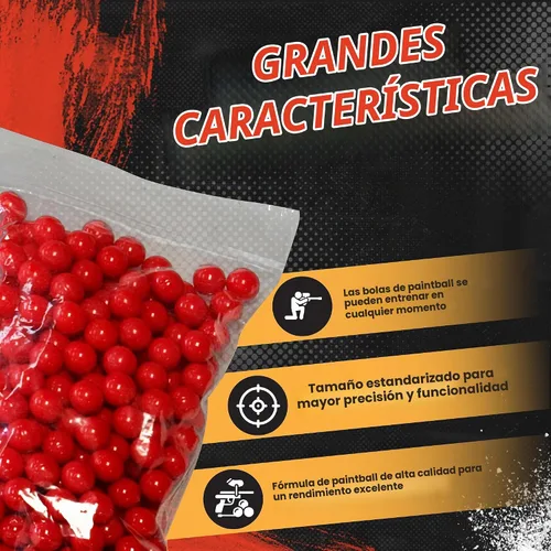 Vista 4 de 3Skull . Bolas de pintura de calibre 43 para pistolas de paintball Umarex T4E relleno rojo sangre - munición .43 Cal