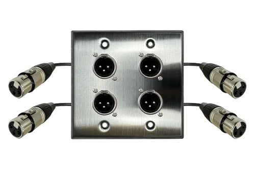 Vista 12 de DIYTECH - Placa de pared XLR de acero inoxidable de 1 puerto, hembra a