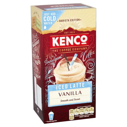Vista 2 de Kenco Latte de vainilla helado instantáneo 8X21g