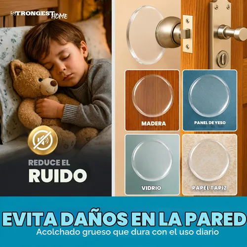 Vista 6 de STRONGEST HOME - Topes de puerta grandes de 3.15 pulgadas, protector de Transparente