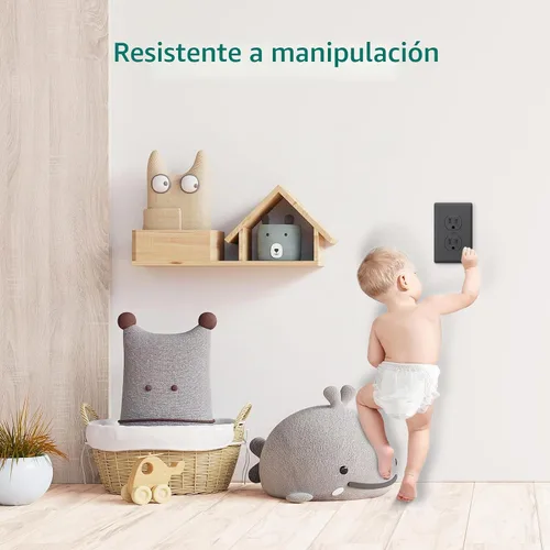 Vista 7 de Toma eléctrica dúplex 15A 125V TR, 2 polos 3 cables, listado UL, 10 Negro