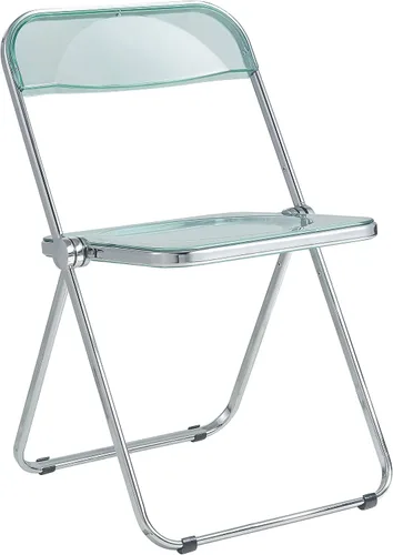 Vista 21 de LeisureMod Lawrence - Silla plegable de acrílico transparente moderna con marco de metal, asiento transparente que ahorra espacio para comedor