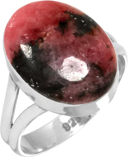 Vista 61 de Anillo hecho a mano de plata de ley 925 genuina grueso con piedras preciosas naturales ágata, cuarzo rosa, lapislázuli, ámbar ovalado, joyería