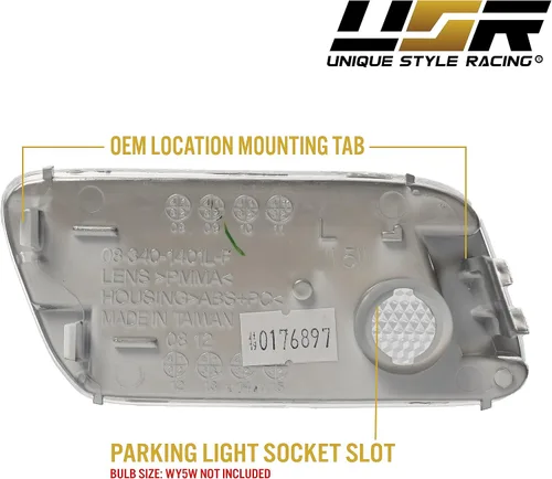 Vista 7 de USR DEPO 96-02 W210 Clase E Conjunto de Luz Marcadora Lateral Transparente del Parachoques (Izquierda + Derecha) Compatible con Mercedes Benz W210