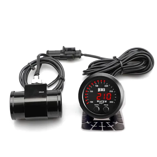 Vista 23 de Universal 52mm Medidor de Temperatura de Agua 0-300F (-17~187C) Electrónico LED Digital Azul DC12V para Automóvil con Adaptador de Sensor