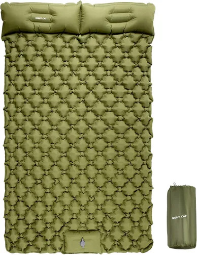 Vista 8 de Night Cat Colchonetas Inflables para Dormir con Almohada y Bomba de Pie para Camping, Mochilero, Senderismo, Ultraligera, Compacta, Cómoda