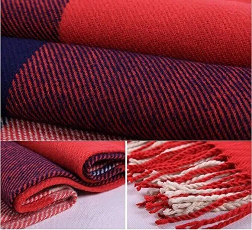 Vista 3 de Wander Agio bufanda larga y a la moda para mujer, diseño a cuadros, cálida, chal para invierno