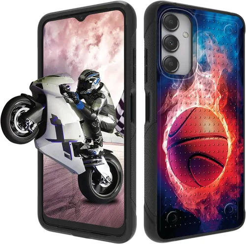 Vista 40 de Funda protectora resistente de doble capa para Samsung A14 5G (parte trasera con textura antideslizante), TPU suave a prueba de golpes, para Samsung