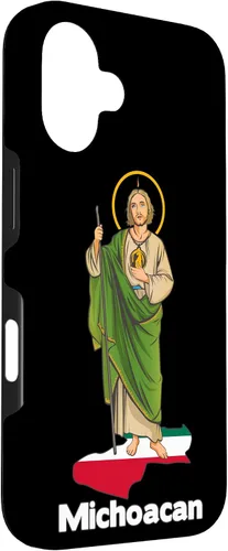 Vista 3 de Funda para iPhone 16 San Judas Tadeo con Michoacán México