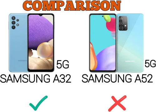 Vista 2 de Funda compatible con Samsung Galaxy A32 5G Diamond Bling con soporte de anillo de vidrio templado, cubierta protectora de grado militar, funda
