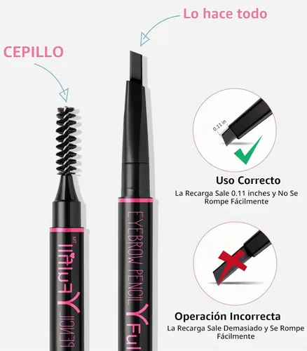 Vista 9 de Yfulfill Lápices de cejas negros para cabello negro, cejas más definidas Lápiz de cejas impermeable color negro para cabello naturalmente negro.