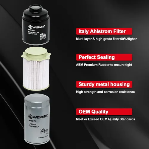 Vista 8 de Wisamic Juego de filtro de combustible y separador de agua y filtro de aceite de 6,7 L Cummins Compatible con motores Dodge Ram 2500 3500 4500 5500