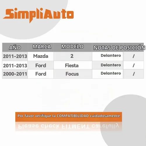 Vista 4 de Par 510056 Rodamiento de rueda delantera y buje compatible con Ford Focus 2000 2011, Fiesta 2011 2012 2013, Mazda 2 2011 2012 2013