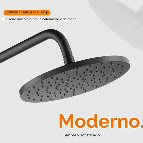 Vista 4 de Rained SH001MB-D10 - Cabezal de ducha de 10 pulgadas, gran caudal, 2.5 GPM con rótula giratoria ajustable, negro mate