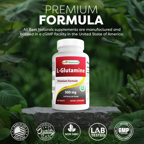 Vista 5 de Best Naturals L-Glutamina 500 mg 250 Comprimidos