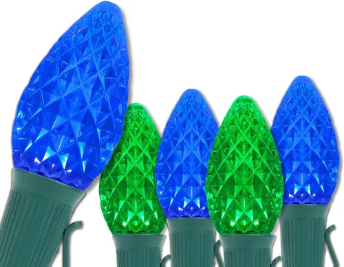 Vista 19 de Wintergreen Lighting C7 OptiCore Luces de Navidad Multicolor Comerciales - Cadena de luces LED de Navidad, luces navideñas al aire libre; cable Verde