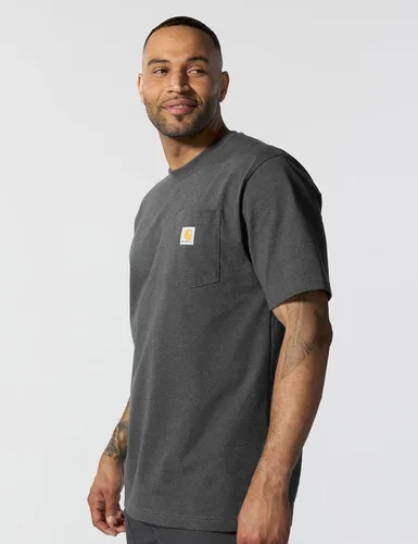 Vista 2 de Carhartt Camiseta con bolsillo Iconic K87 para hombre Gris (Carbon Heather)