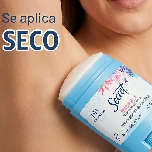 Vista 5 de Secret Antitranspirante y desodorante para mujer, protección contra el sudor y el olor las 24 horas, protección equilibrada de PH, suave
