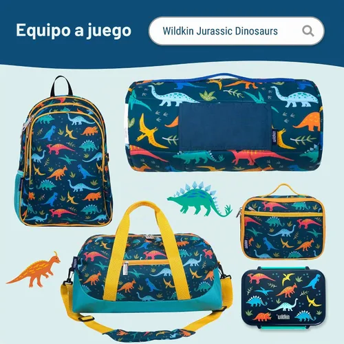 Vista 7 de Wildkin - Botella de agua para niños de 16 onzas con tapa de popote a Dinosaurios jurásicos