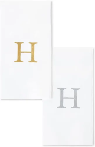 Vista 7 de AMERICAN HOMESTEAD - Toallas de mano desechables – Servilletas doradas con monograma – Toallas de papel de baño similares al lino para invitados