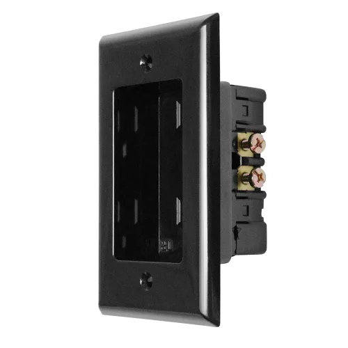 Vista 3 de Construct Pro Single Gang Empotrable Dual Power Resistente a manipulaciones Outlet (negro)