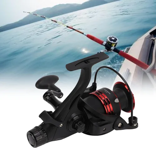 Vista 2 de Alomejor Carrete delantero trasero doble perilla de arrastre Pesca carrete de arrastre 9+1BB 4.7:1 taza de alambre de metal para depósito de pesca