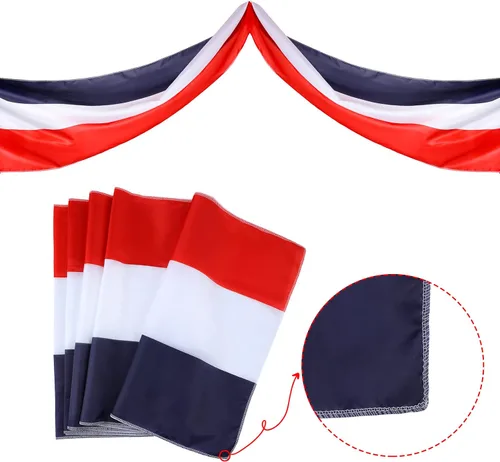 Vista 5 de Oudain Bandera americana grande de 65.6 pies con banderines patrióticos del 4 de julio, bandera de Estados Unidos, bandera roja, blanca y azul