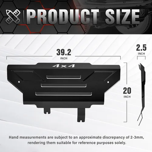 Vista 4 de para Ford Bronco Placa de Deslizamiento Frontal de Acero al Carbono Cubierta de Parachoques Compatible con Ford Bronco 2/4 Puertas 2021 2022 2023