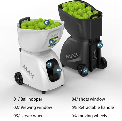Vista 6 de PT-MAX C - Máquina de pelota de pádel con control inteligente de aplicación Lanzador automático avanzado de bolas para todos los niveles