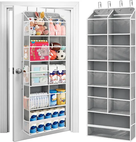 Vista 10 de JARLINK Over the Door Organizer Storage, 5-Tier Extra Large Hanging Storage with 10 Mesh Pockets, 100 lbs Capacity Behind Door Storage for Bedroom