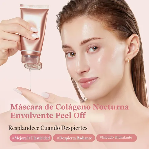 Vista 2 de medicube Dúo viral coreano para piel con brillo de vidrio: almohadillas cero poros 2.0 y colágeno durante la noche, paquete de mascarilla facial