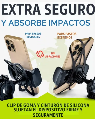 Vista 3 de Soporte de teléfono para bicicleta y motocicleta, para iPhone 16 Pro Max (15, 14, SE, Plus), Galaxy S25 o cualquier teléfono celular, soporte