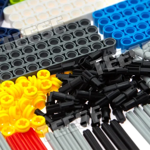 Vista 4 de TEESE 430 pines de eje de marco de haz, compatibles con piezas técnicas, para bloques STEM-MOC-EV3-Project-Track-Car-Bulk- (color aleatorio)