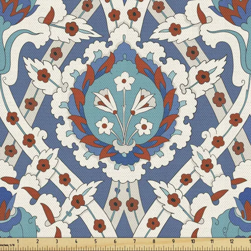 Vista 21 de Ambesonne - Tela de Dragón por The Yard, diseño de estilo de dibujos animados para niños con patrón de animales, dragones de colores, obra de arte