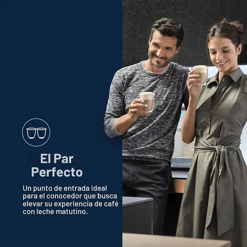 Vista 7 de De'Longhi Juego de 2 vasos térmicos de doble pared para café con leche, 2 unidades (Paquete de 1), transparente, 330 mililitros