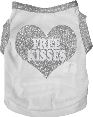 Vista 9 de Petitebella 'Free Kisses' - Camisa para perro con corazón (negro/dorado, talla XS)
