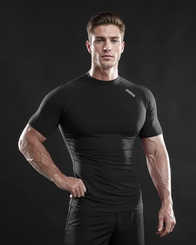 Vista 3 de DRSKIN Paquete de 3, 2 o 1 camisa de compresión para hombre, manga corta, camiseta deportiva de capa base, atlética, correr, entrenamiento activo