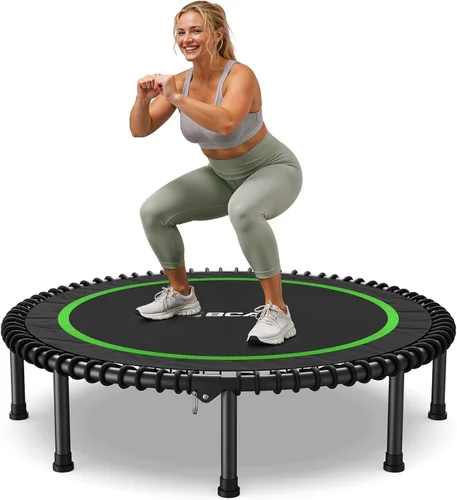 Vista 12 de BCAN 450/550LBS Mini Rebounder Trampoline for Adults, 40"/48" Foldable Fitness Trampoline with Bungees, Quiet & Stable Exercise Trampoline