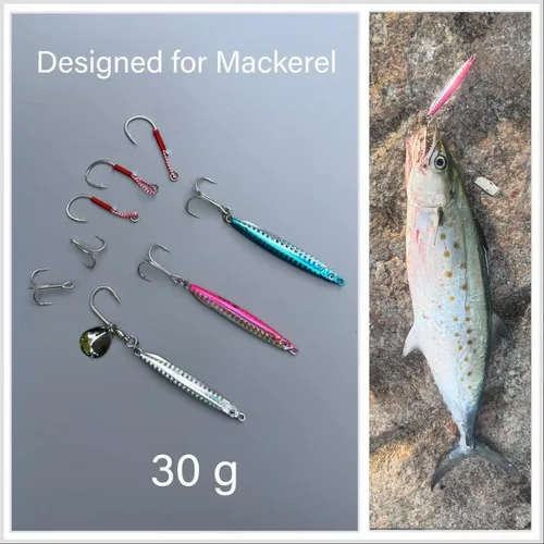 Vista 2 de Señuelos de pesca de agua salada, plantillas de pesca, cucharas de pesca para lubina, pompano, caballa española, pescado azul