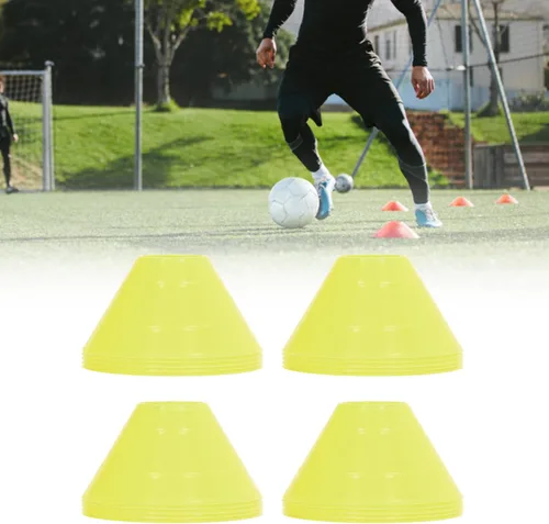 Vista 10 de Juego de 20 mini conos de disco de fútbol, marcadores de entrenamiento de fútbol PE para entrenamiento deportivo, fútbol, baloncesto, patinaje