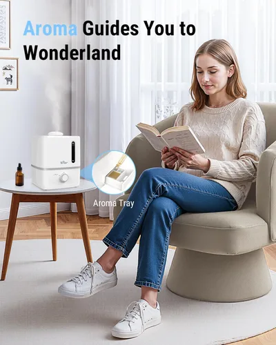 Vista 3 de Humidificadores Bear para Dormitorio, Humidificadores de Niebla Fría de 2.5L y Difusor de Aceites, Humidificadores Rápidos y Silenciosos para Toda